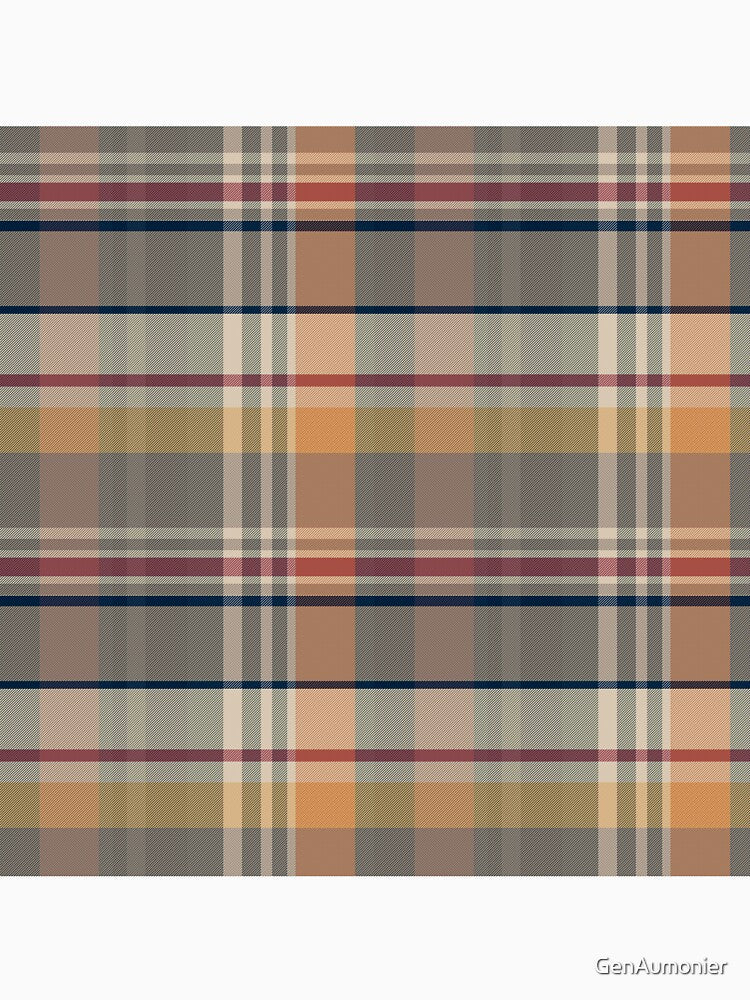 Autumn Aesthetic Iona 1 Hand Drawn Textured Plaid Pattern by GenAumonier