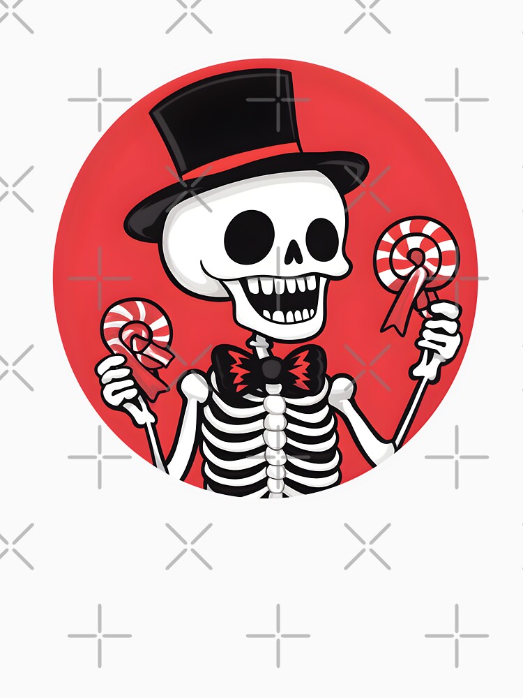 Skeleton with Candy Canes and Top Hat by CharmingQuill