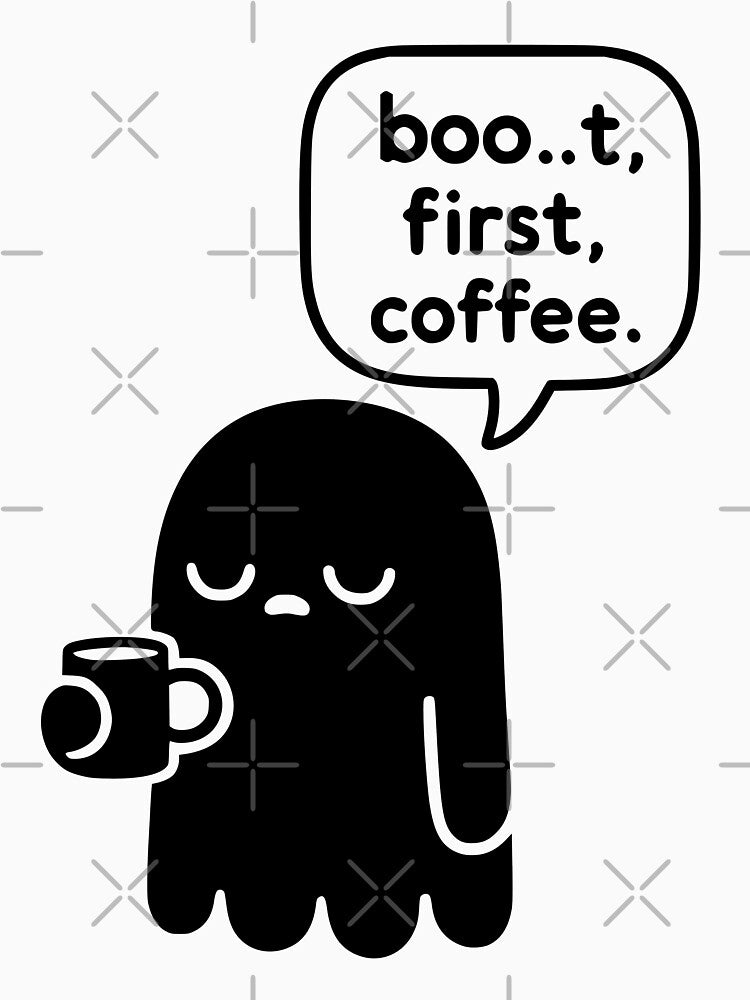 Ghost with coffee – Halloween meets morning grouch by nkhookysun