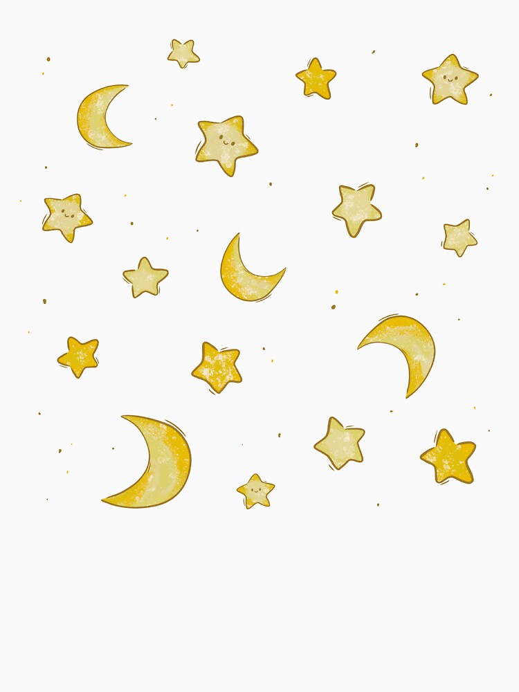 Celestial Stars and Moon Pattern - Cute Night Sky Design by SpacebugStudio
