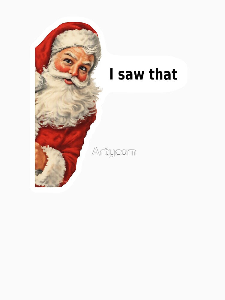 I Saw That Vintage Santa Claus Funny Christmas 1950s Gift by Artycom