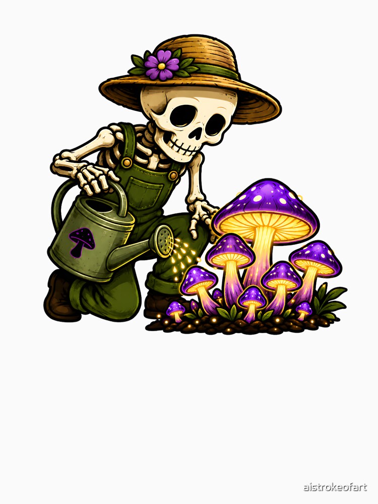 Skeleton Mushroom Gardener by aistrokeofart