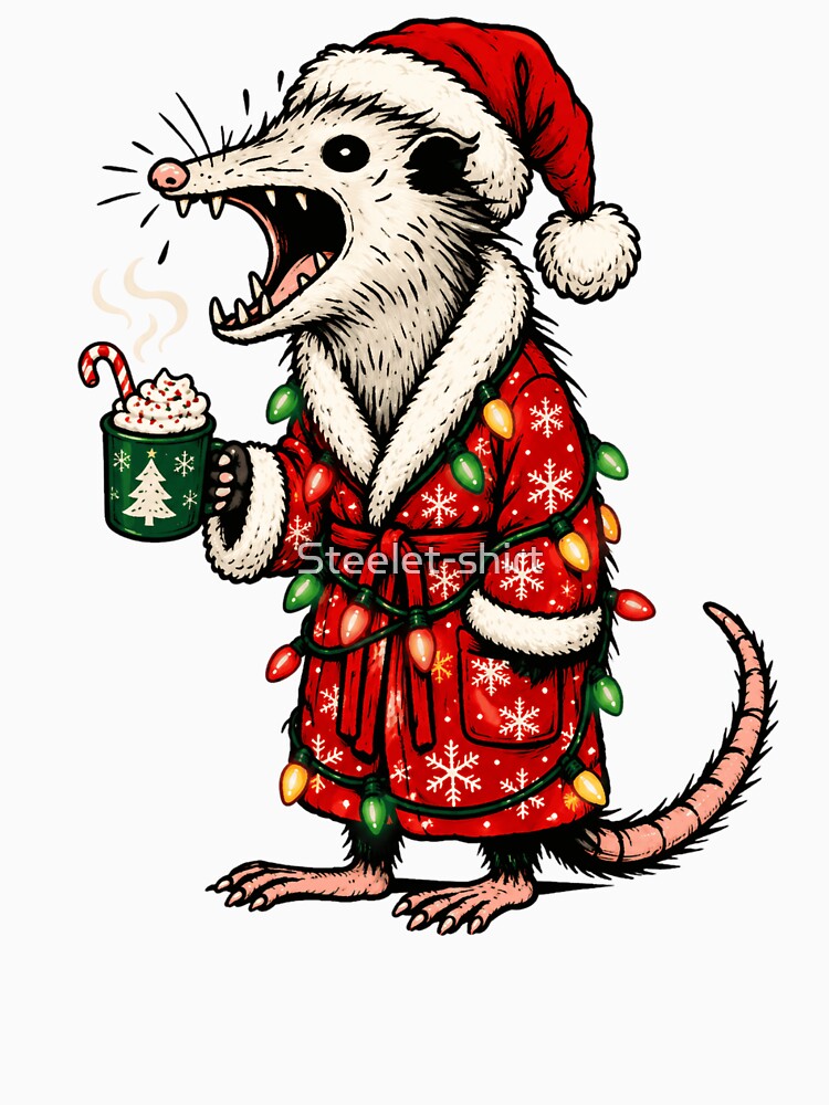 Feral Christmas Opossum Hot Cocoa by Steele-Art