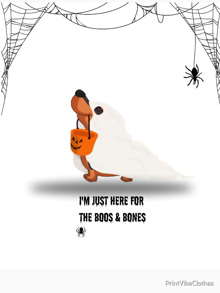 Boos & Bones – Funny Halloween Dog Ghost Design by PrintVibeClothes