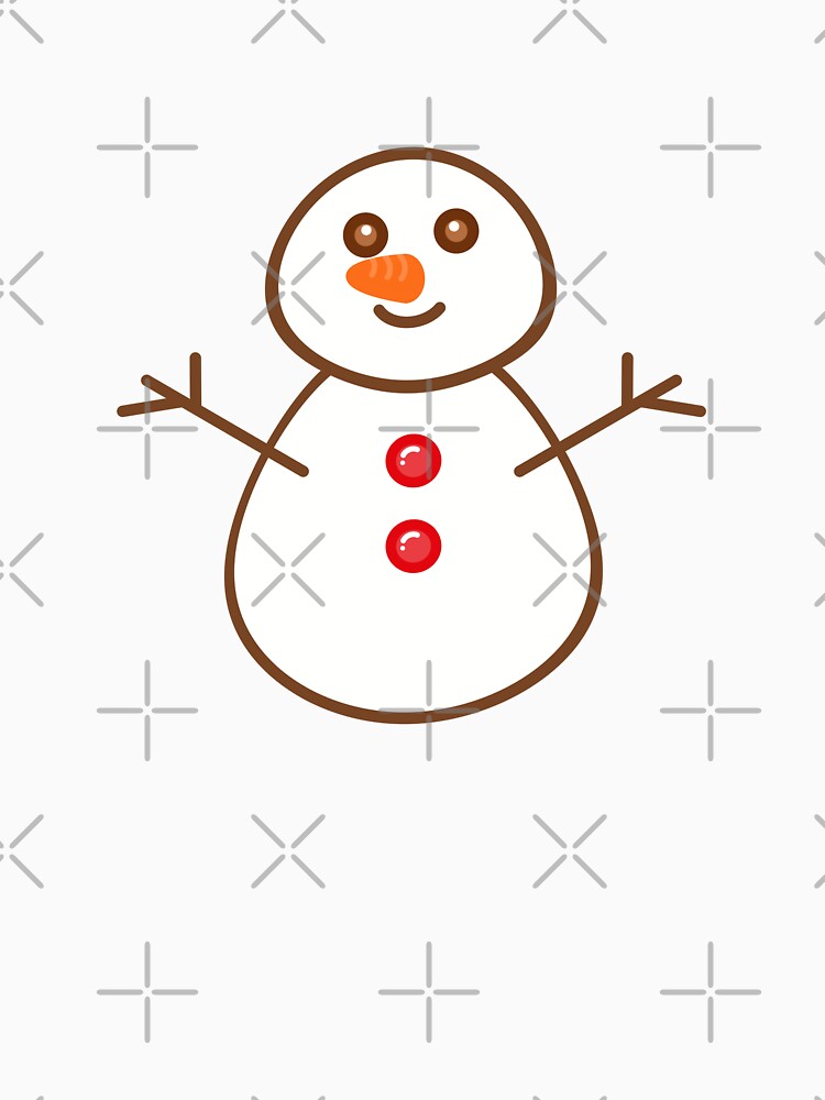 Snowman with carrot nose Christmas cartoon hand drawn illustration by Anngozza2