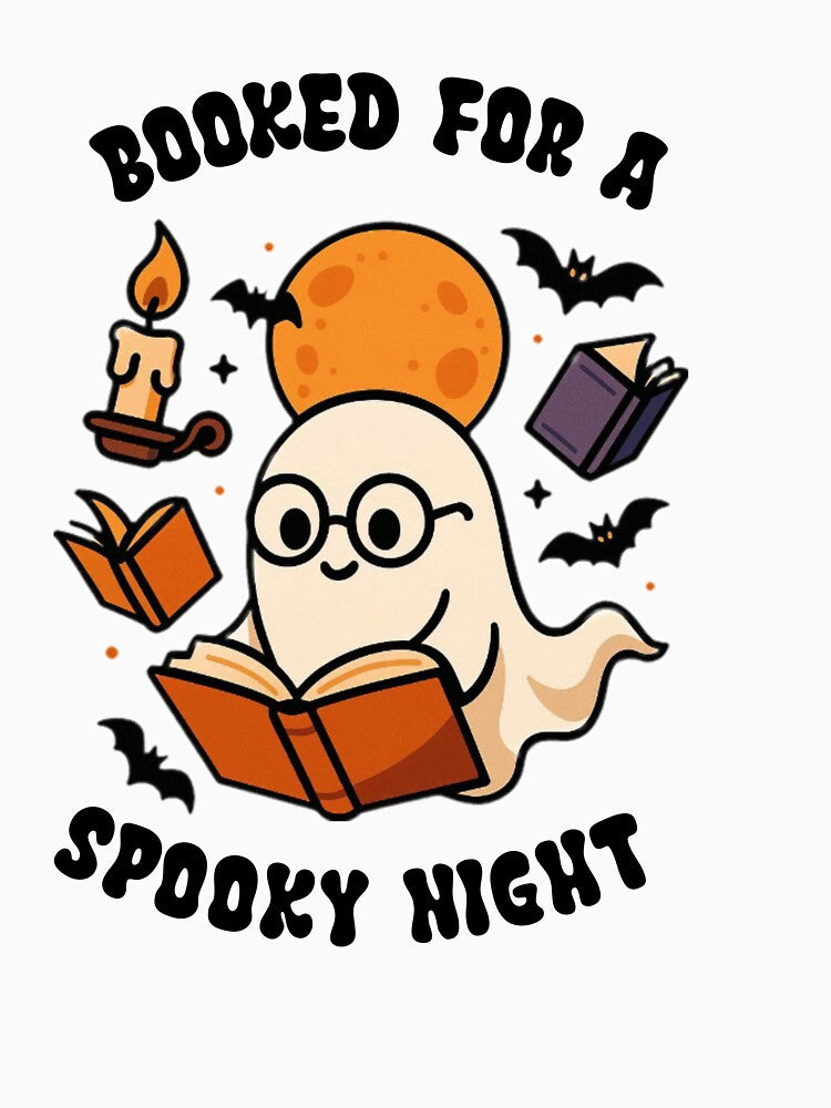 Booked for a Spooky Night Halloween Ghost Book Lover by Abibless1998