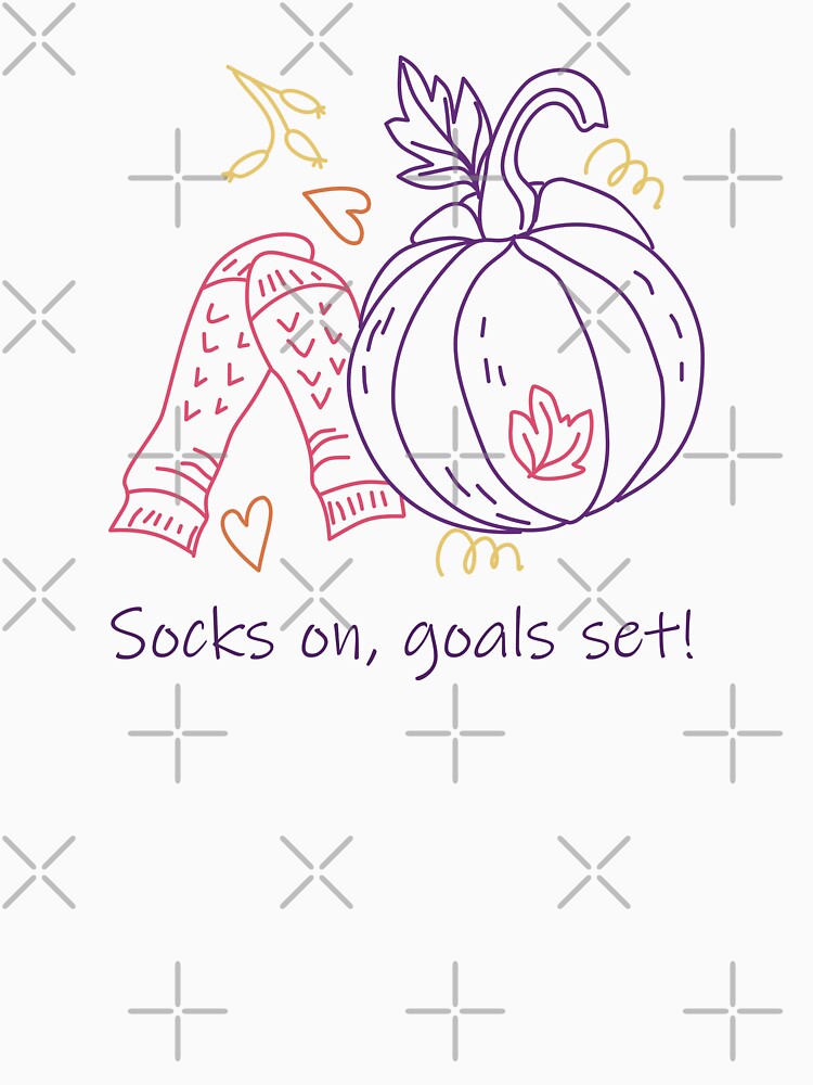 Cozy autumn socks and pumpkin motivational design by olenapetol