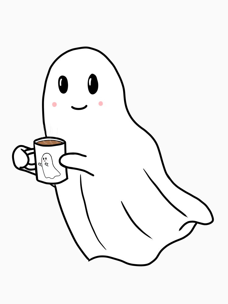 Little ghost with coffee by thescarecrow30