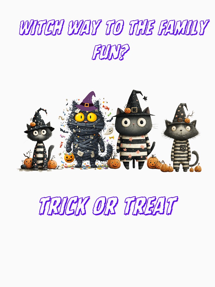 cute halloween black cats family fun trick or treat design by Nickkhunsmile