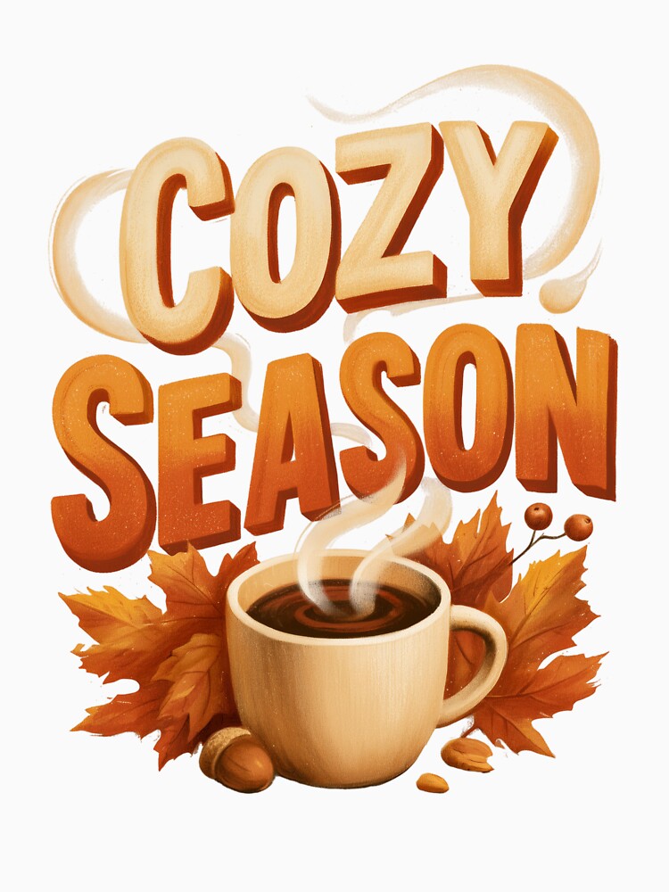 Cozy Season Coffee & Autumn Leaves by Helenaphotoart