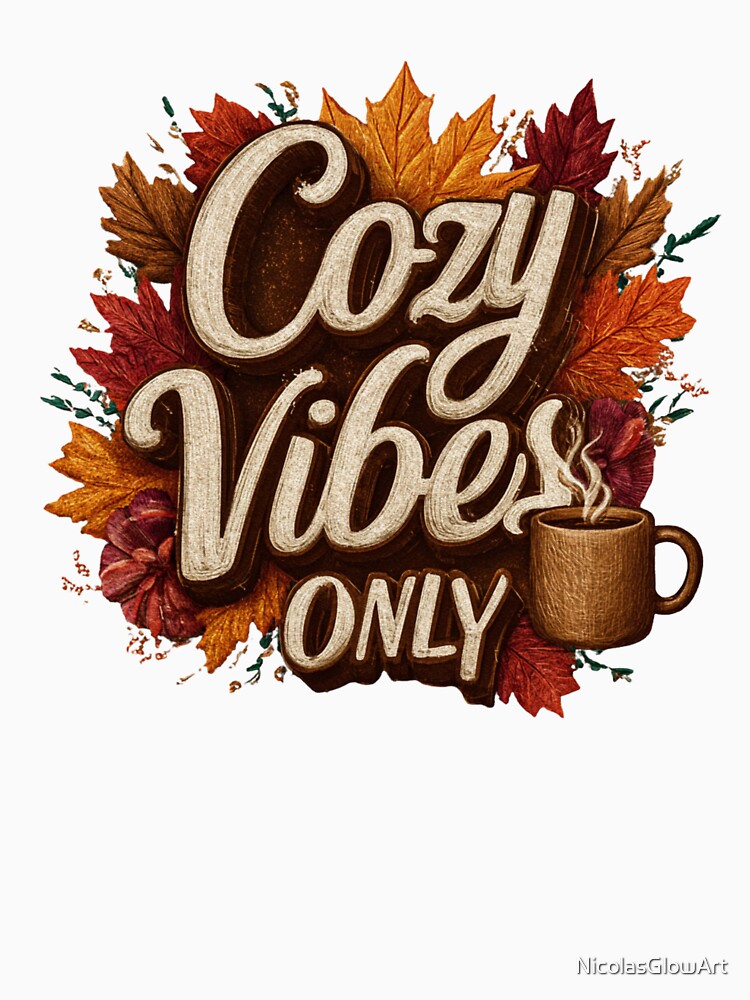 Cozy Vibes Only | T-Shirt by NicolasGlowArt