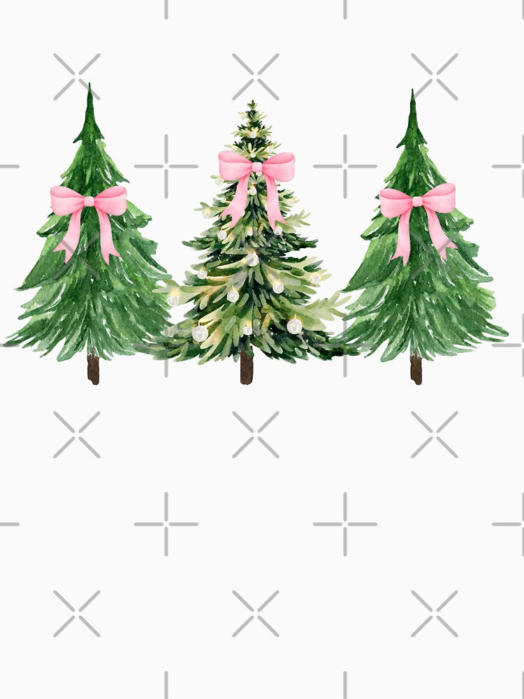 Coquette Christmas Trees, pink bow by danaJG