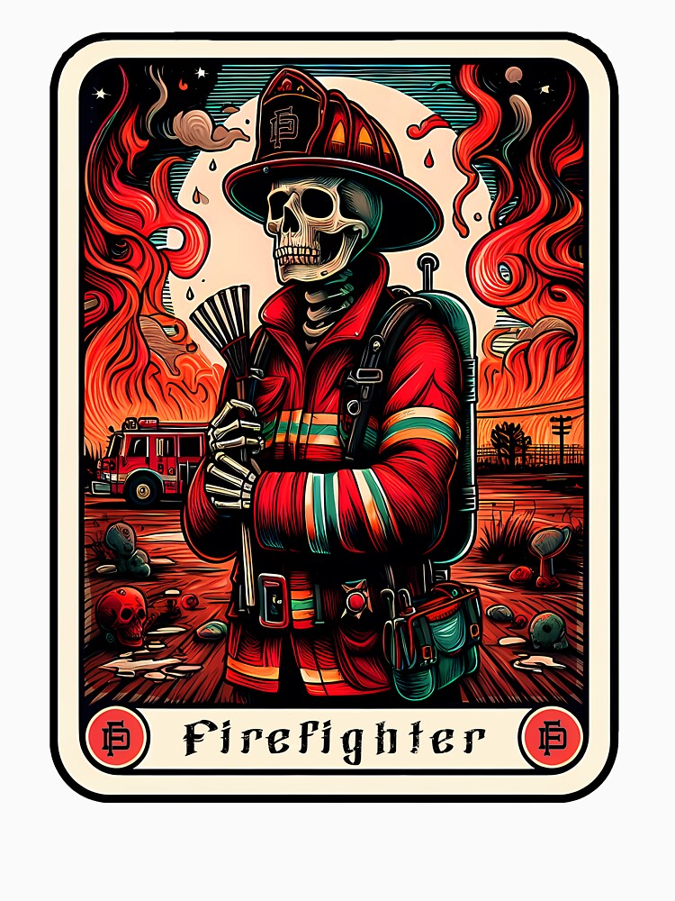 The Firefighter Tarot Card First Responders T-shirt by DumbdogApparel
