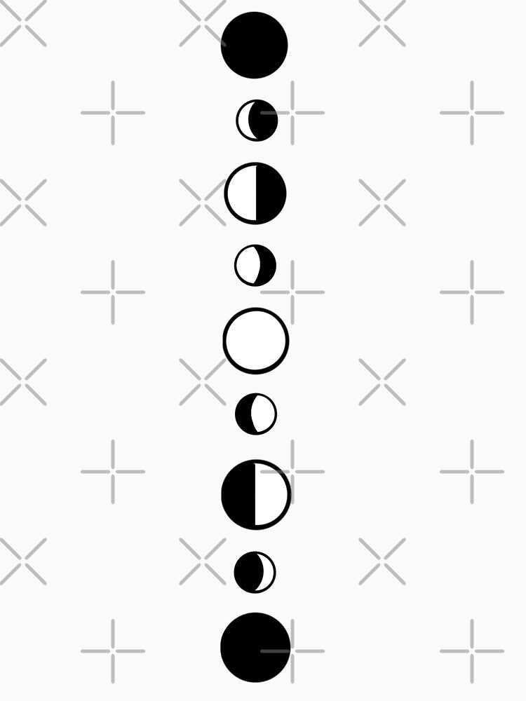Moon Phases - Black and white by studiousmage