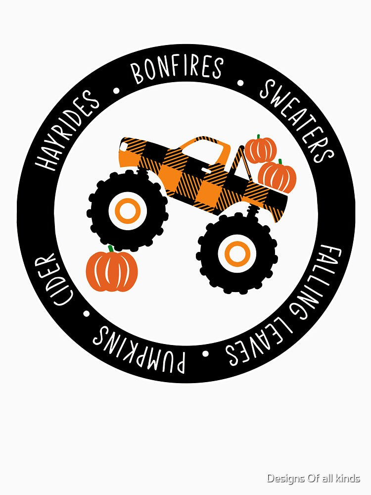 Plaid monster truck fall, hayrides, bonfires, sweaters, falling leaves, pumpkins, cider - Fall mama by Designs Of all kinds
