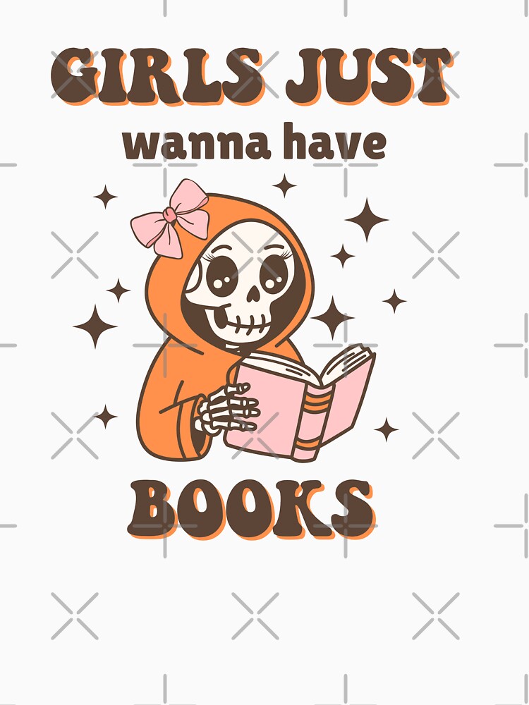 Girls Just Wanna Have Books - Orange by Pink Brush Studio