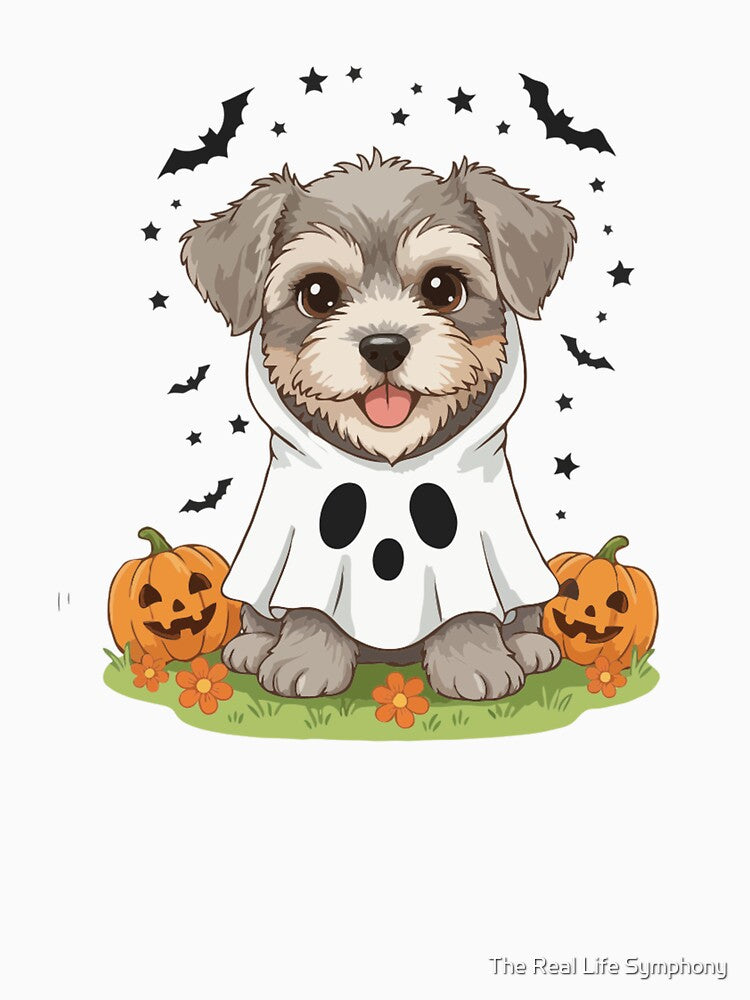 Cesky Terrier Puppy Ghost – Cute Halloween Dog Costume by The Real Life Symphony