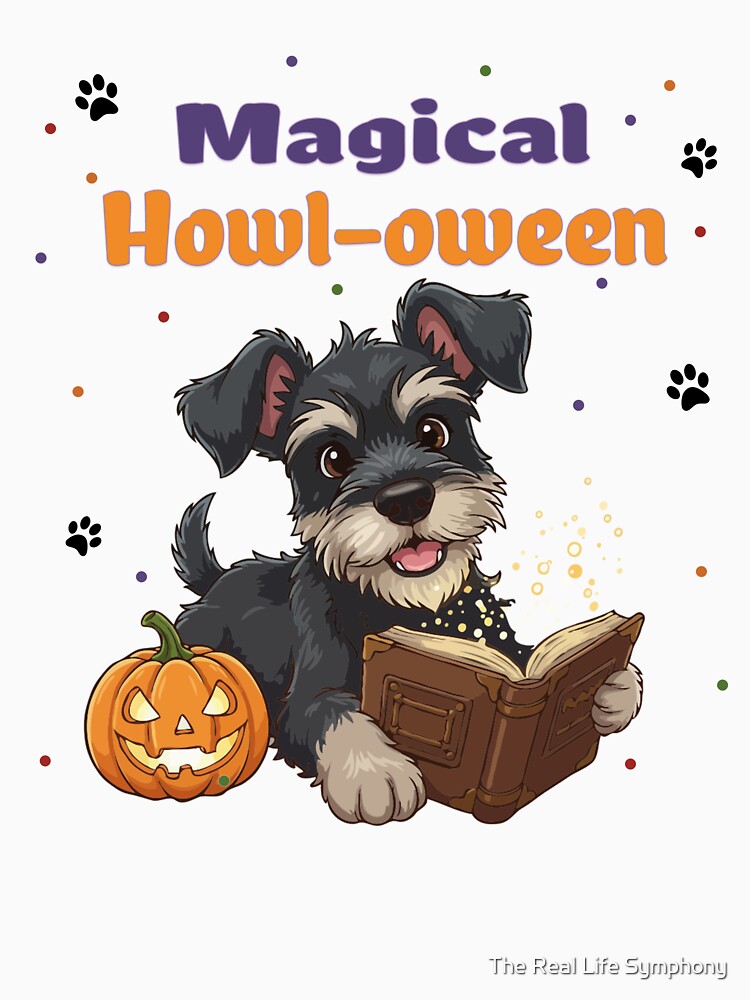 Magical Howl-oween Giant Schnauzer | Cute Halloween Dog Art by The Real Life Symphony