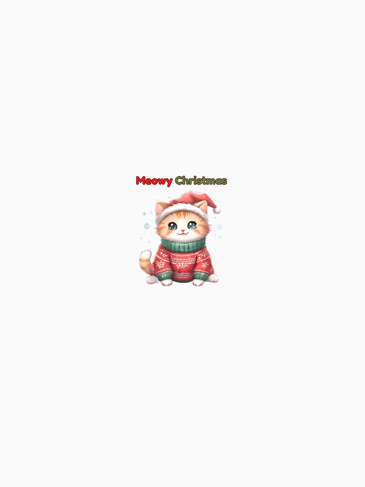 Cute Cat in Christmas Sweater Sticker - Meowy Christmas Holiday Kitten by ZKCreations