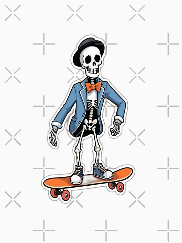 Preppy Skeleton Skate by sarabelmont