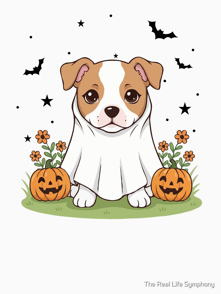 Amstaff Puppy Ghost – Cute Halloween Dog Costume by The Real Life Symphony
