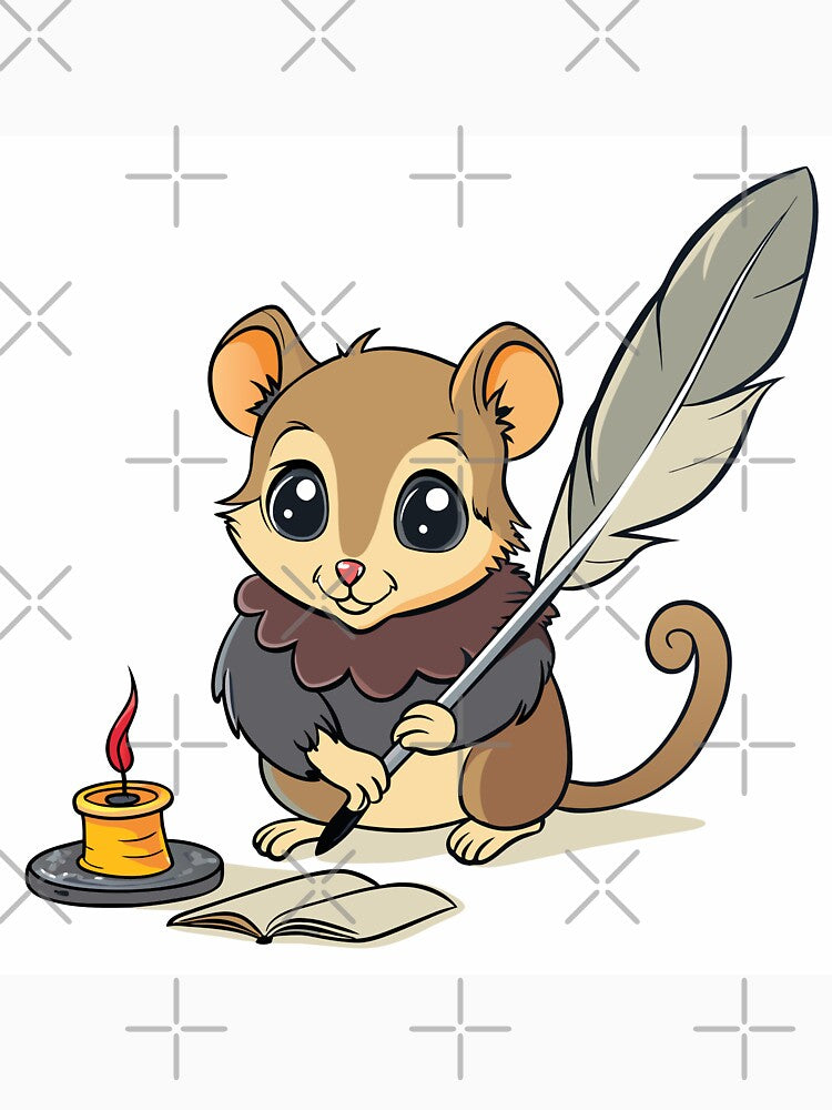 Fluffy Little Dormouse Writing a Letter with an Acorn Quill by omerfdln34