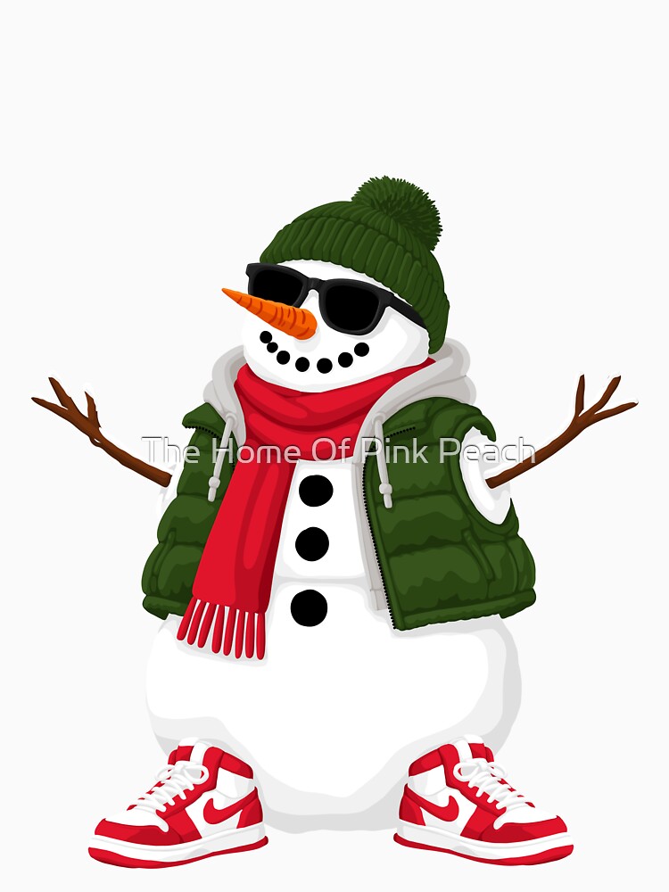 Cool Snowman in Sunglasses and Trainers Christmas Design by The Home Of Pink Peach