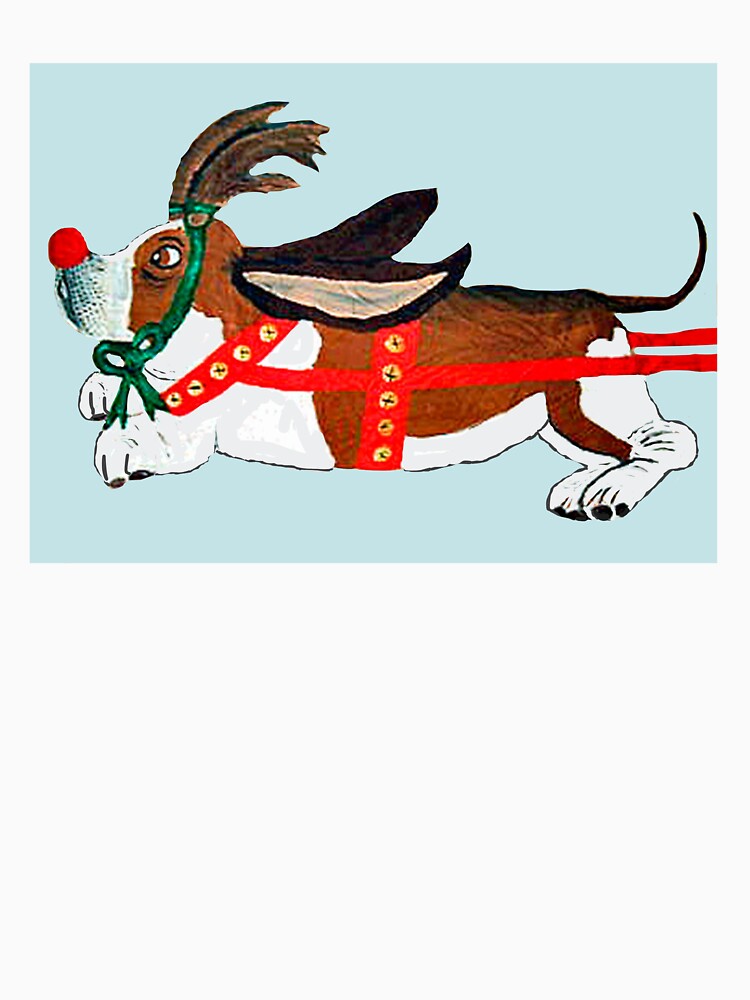 Basset Hound Rudolph The Red-Nosed Reindeer by Squirreldumplings