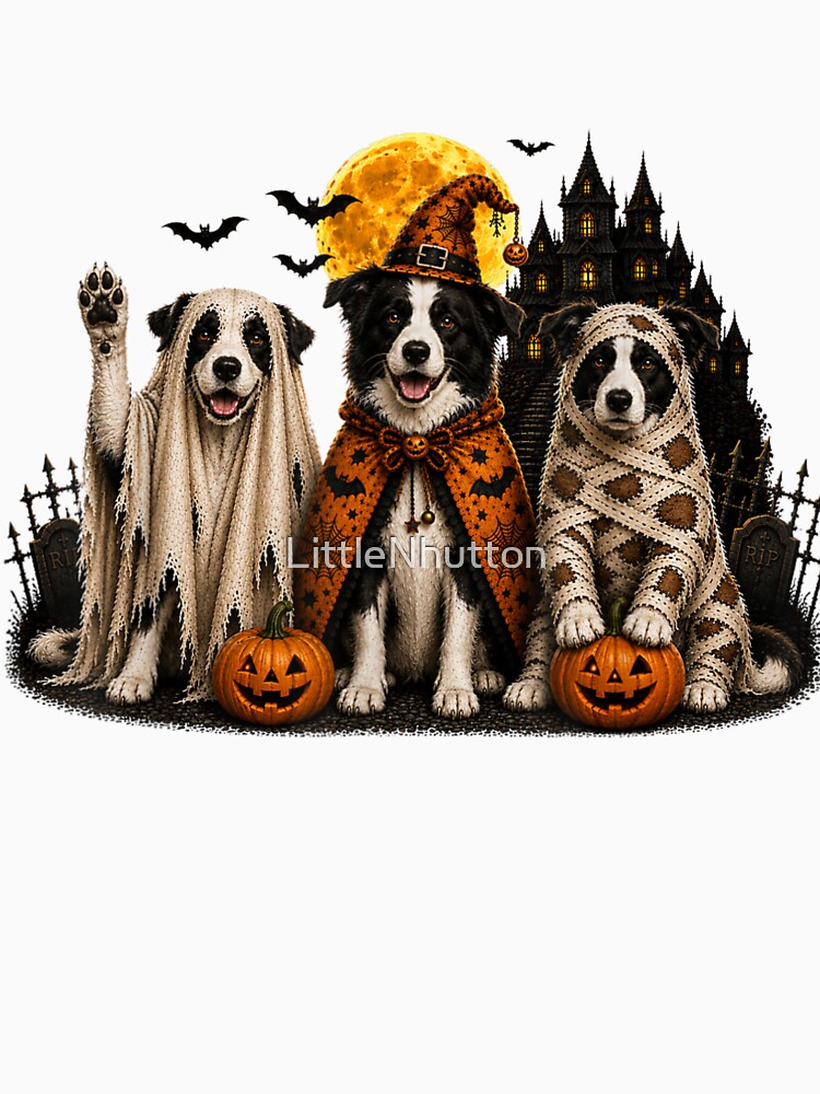 Cute Border Collie Halloween Costumes Funny Spooky Dog Lover Family Gift by LittleNhutton