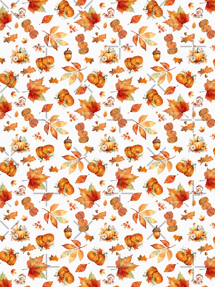 Cozy Autumn Pumpkin Foliage Illustration pattern by Chromaovo
