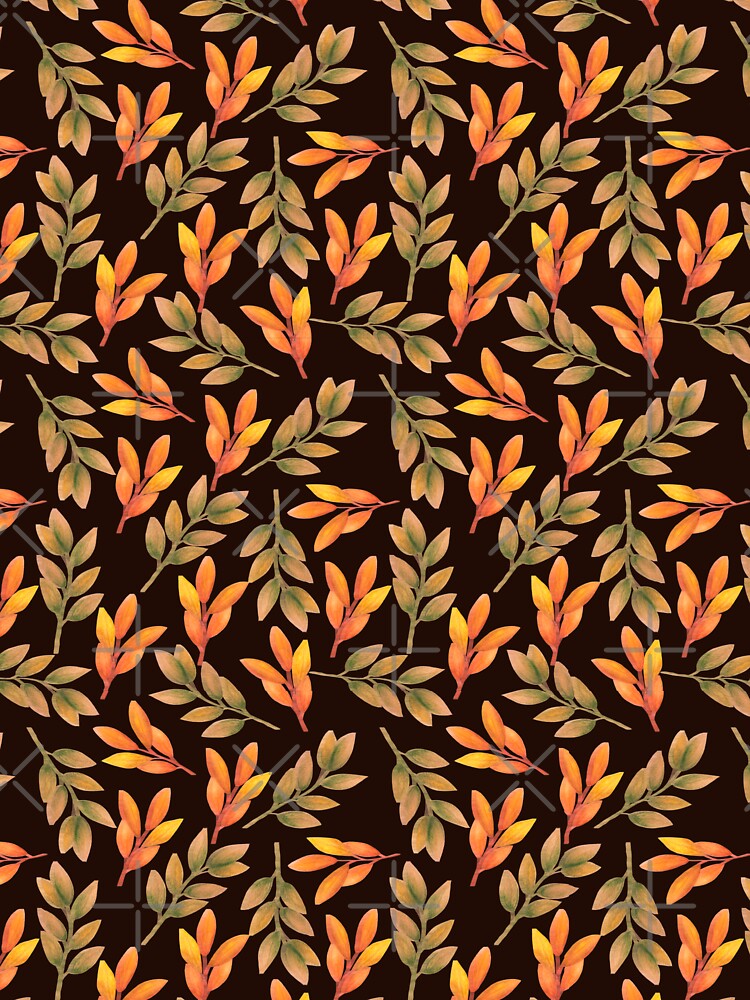 autumn leaves pattern,watercolor by cutecrazytshirt