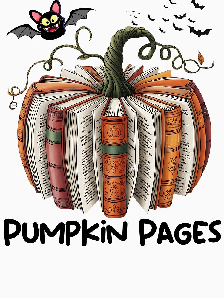Pumpkin Pages Spooky Bookish Design by CleanDecor