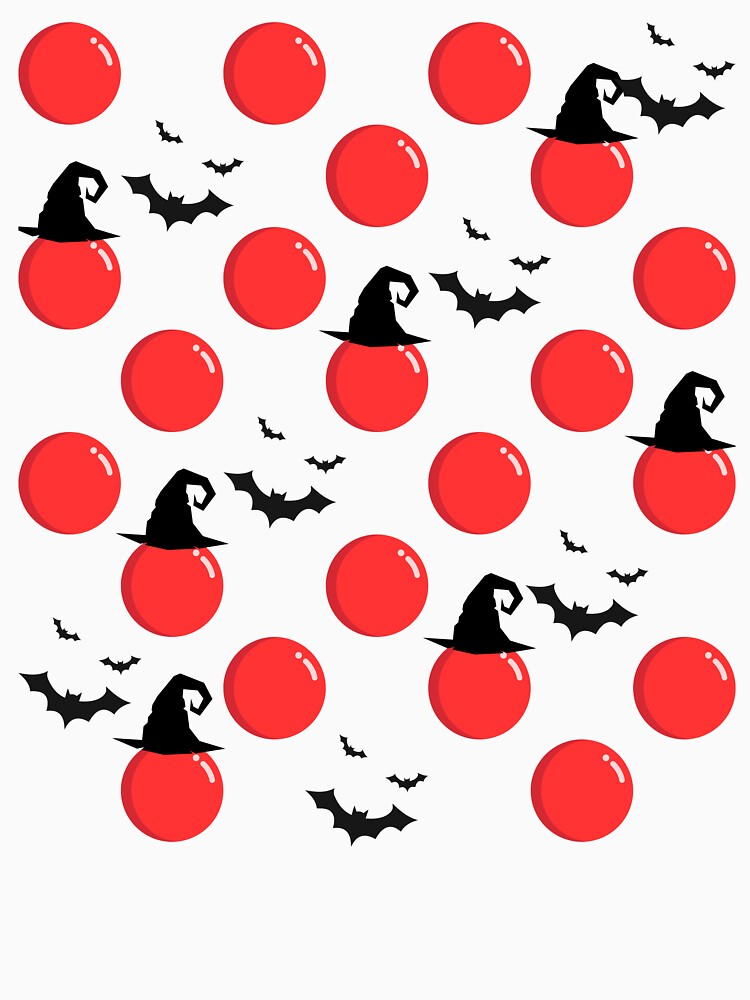 Halloween Bats – Spooky Red Bubble Vibes Pattern by Lunaria Arts