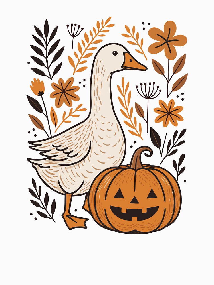 Halloween Goose Floral Fall by SamWoodrt