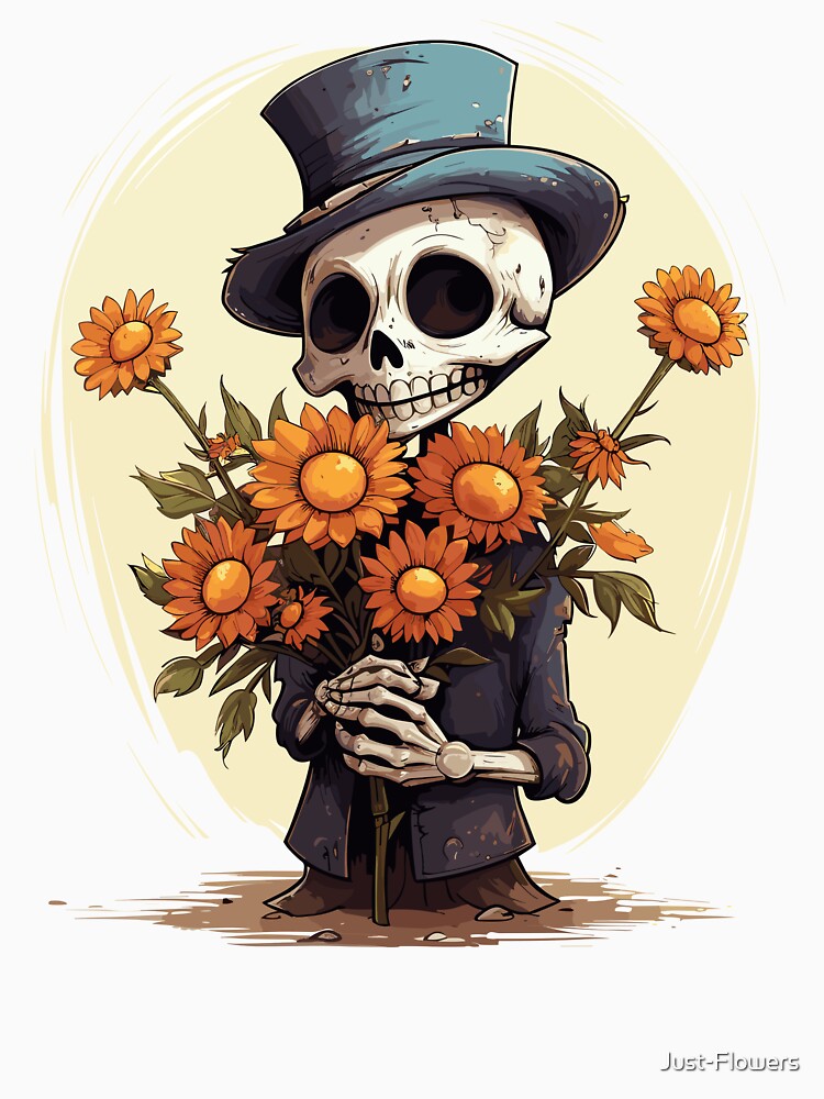 Halloween Skeleton with Flowers by Just-Flowers