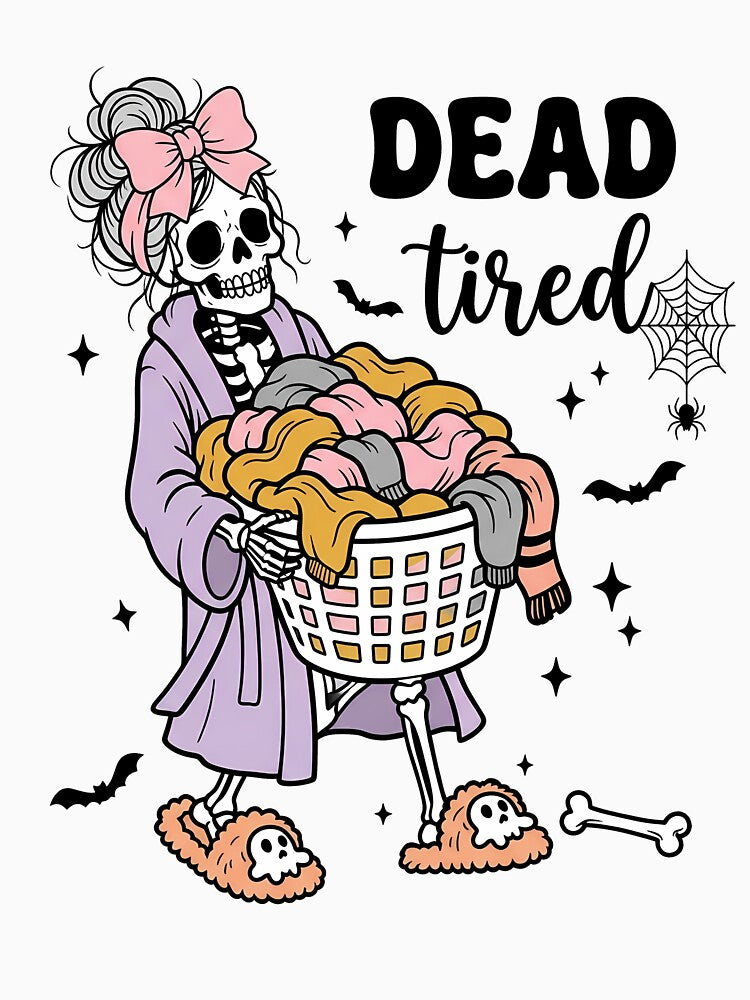 Dead Tired Funny Halloween Mom Skeleton by KroghDs