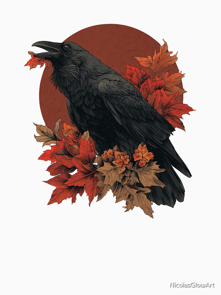 Autumn Raven | T-Shirt by NicolasGlowArt