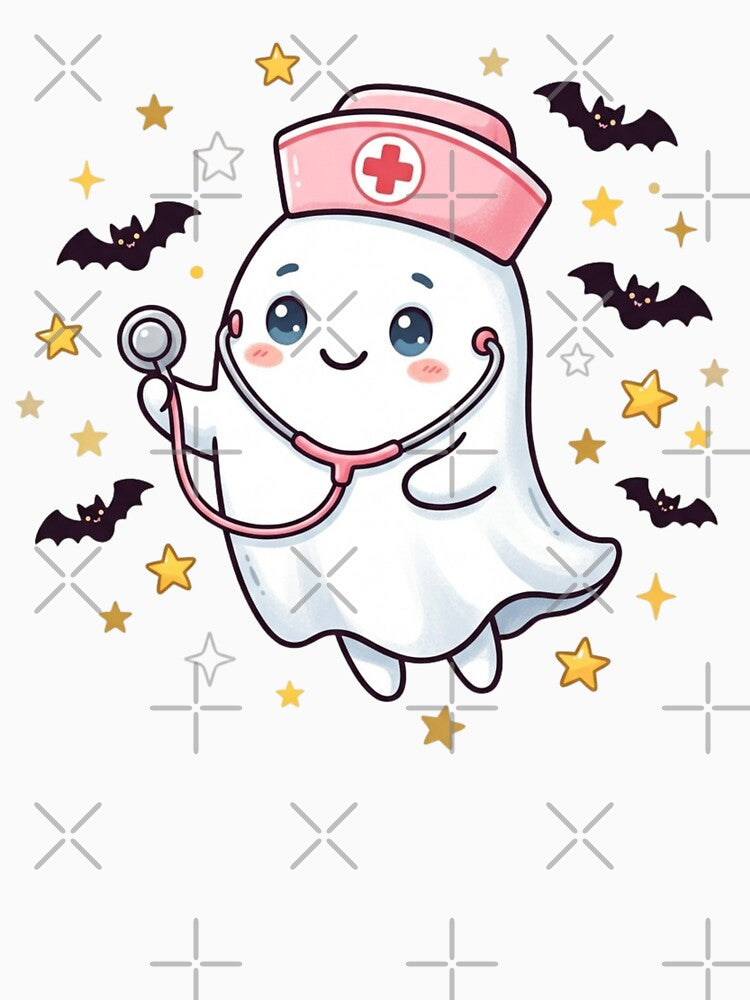 Spooky Nurse Ghost Stethoscope Cute Halloween Nursing Gift by KreatoLab