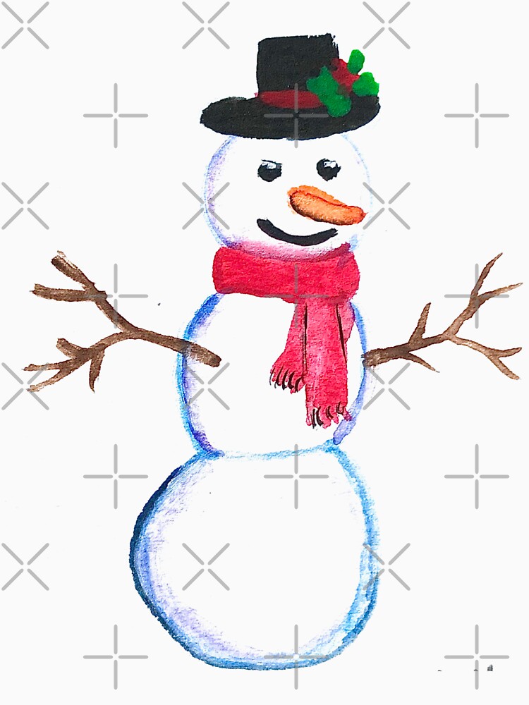 Funny Happy Snowman watercolor pattern by Artbymonika