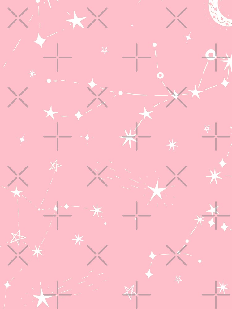 celestial moon star constellation pink by Gossip Rag