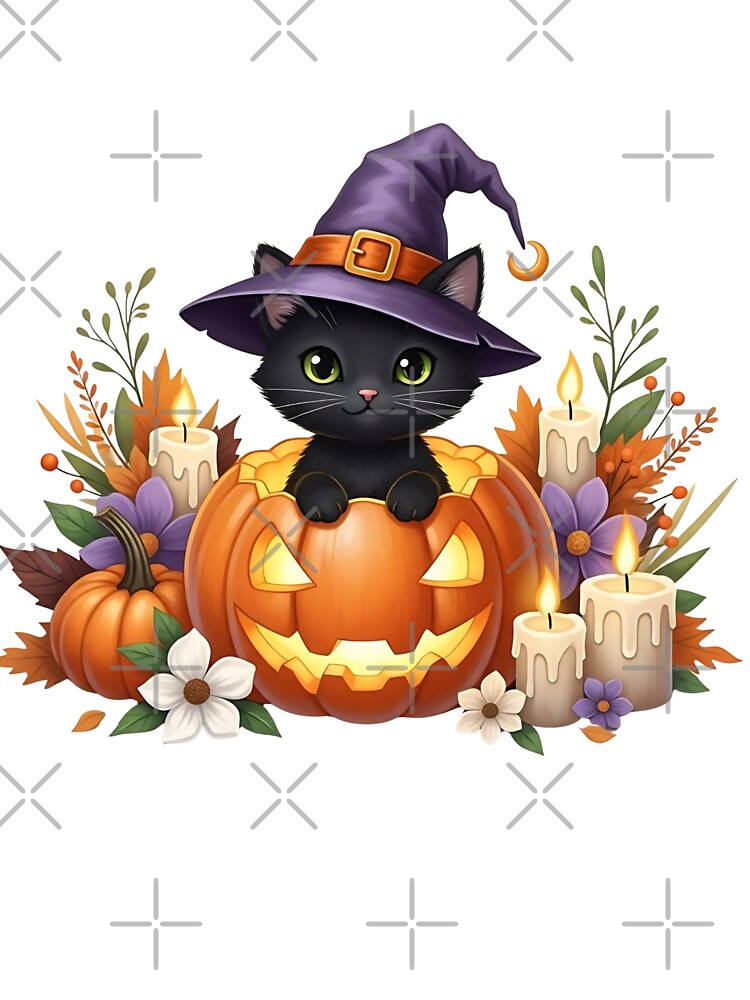 Halloween Cat PNG | Spooky Cute Black Cat Design by Ellen'Studio