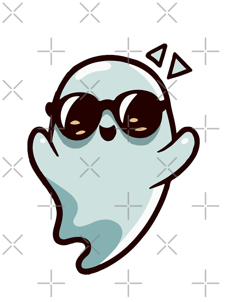 Cute Happy Ghost In Sunglasses by MonkaDesigns