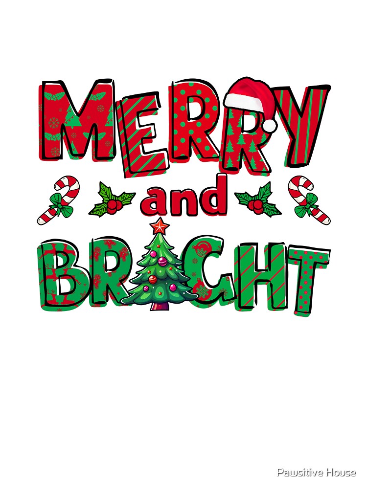 Merry and Bright - Christmas Tree, Candy, Red and Green by Pawsitive House