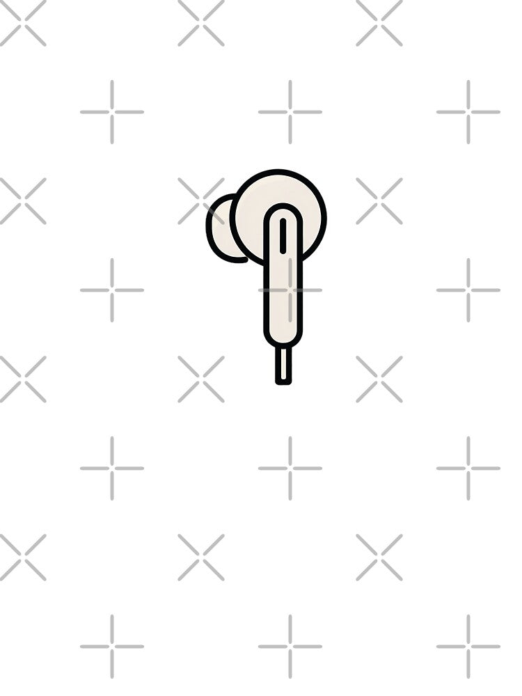 Minimalist Earbud Icon – Clean Line Music Symbol by Alphakenon