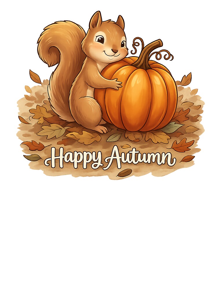 Happy Autumn Squirrel Pumpkin by TriStudio