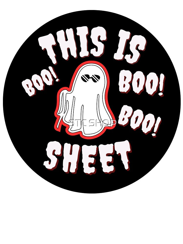 MAN THIS IS BOO SHEET, THIS IS SOME BOO SHEET, Cute Halloween Ghost, Cool Orange Ghost (Red) by STC SHOP