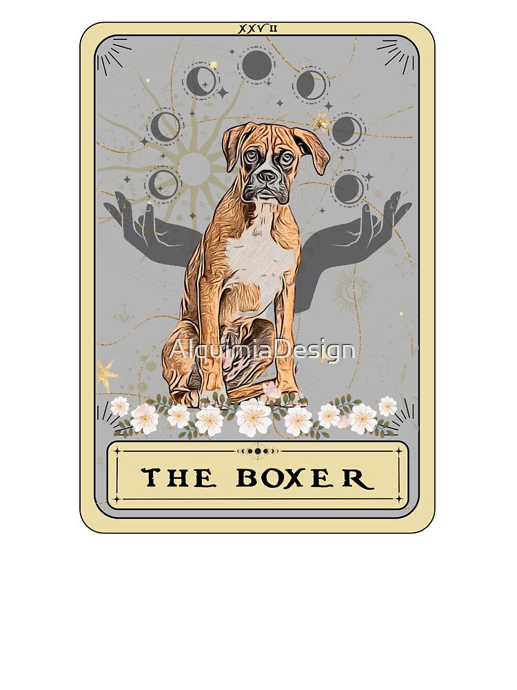 Boxer Dog Tarot Card, Boxer Dog Tarot The Boxer Lovers t-shirt by AlquimiaDesign