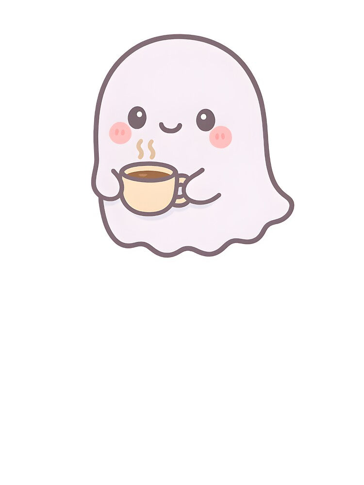 Cute Ghost with Coffee by Signal and Ink