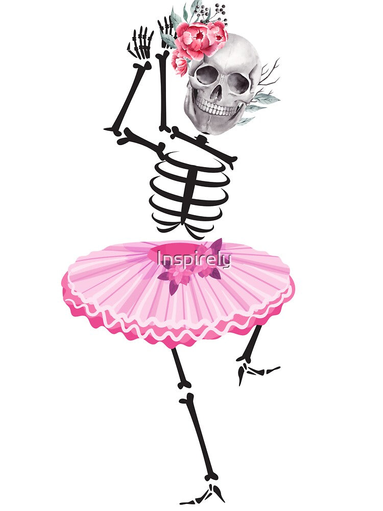 Halloween Pink Dancing Skeleton by Inspirely