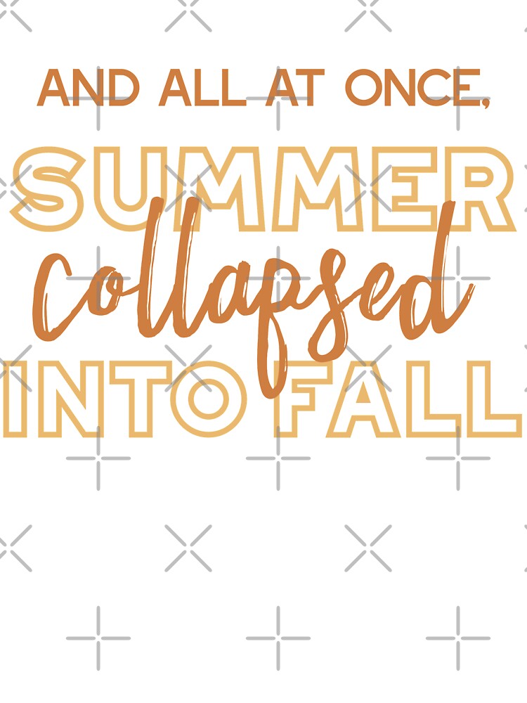 Golden Brown Autumn Maple Leaves Quotes and Pattern I by FlinArt